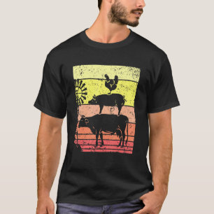 T-shirt Agriculture Animaux Rétro Fermier