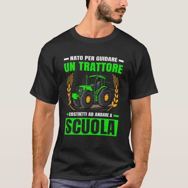 T-shirt Agriculture Born To Drive Tractor Tractor (Devant)
