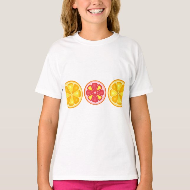 T-shirt Agrumes TROPICALES FRUITS D'ÉTÉ Citrons d'orange (Devant)