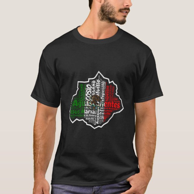 T-shirt Aguascalientes Mexico Bandera Mexicana Mapa Mexica (Devant)