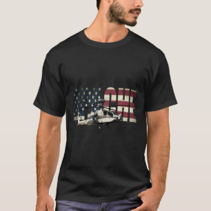 T-shirt Ah-64 Ah64 Apache Hélicoptère US Drapeau Américain