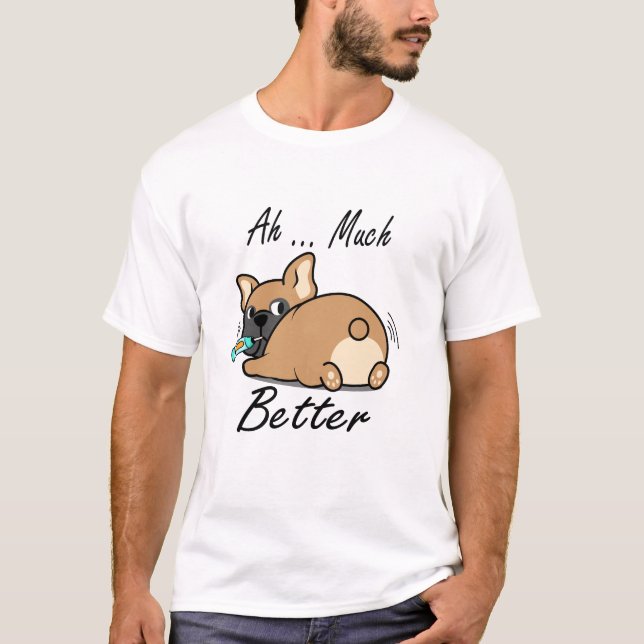 T-shirt Ah Beaucoup Mieux, Amoureux Drôle De Bulldog (Devant)