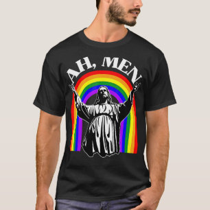 T-shirt Ah Men Jesus Equality Lgbt Gay pride Rainbow Chris