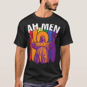 T-shirt Ah Men Lgbt Gay pride Jesus Rainbow Flag Christia