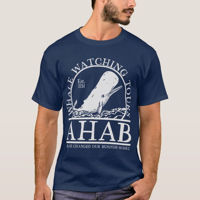 T-shirt Ahab Whale Watch (Mono) (Devant)