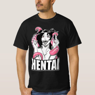 T-shirt Ahegao camiseta de cara izquierda anime chica