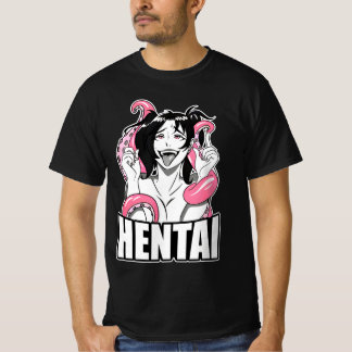 T-shirt Ahegao camiseta de cara izquierda anime chica