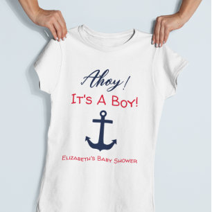 T-shirt Ahoy C'est un garçon ! Baby shower nautique