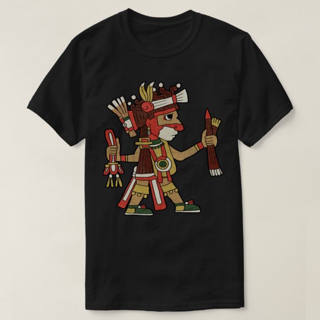 T-shirt Ahuiateteo Aztec Dieu Maya Inca Toltec Don2 (Design devant)