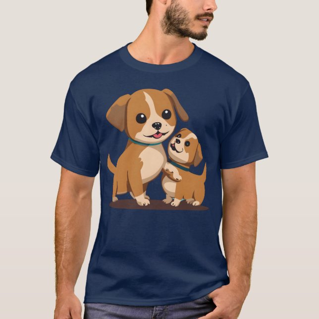 T-shirt AI Chien vintage rétro (Devant)
