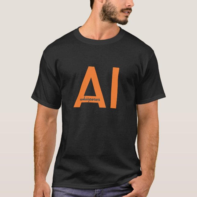 T-shirt AI chuchoter invite ingénieur orange (Devant)