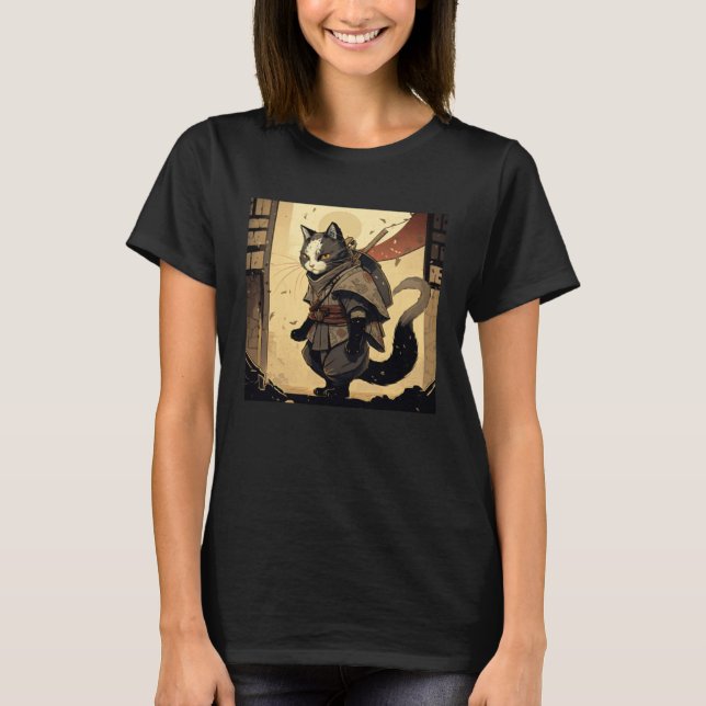 T-shirt AI Generated Shinobi Cat (Devant)
