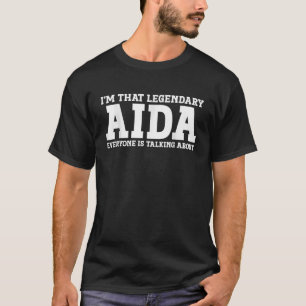 T-shirt Aida Nom personnel Femmes Fille Amusante Aida