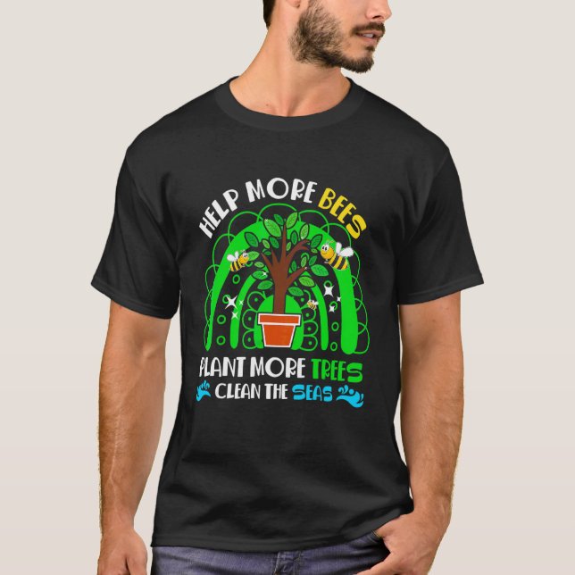 T-shirt Aide Abeilles Plantes Arbres Mers propres Abeilles (Devant)