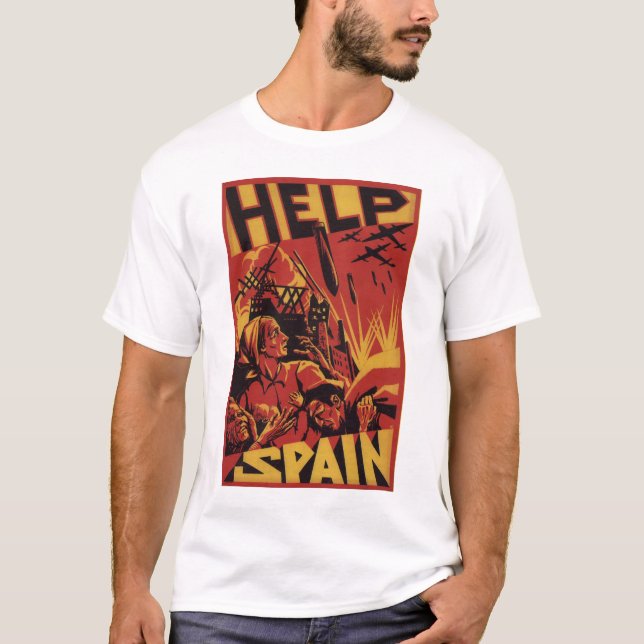 T-shirt Aidez 1937) affiches de _Propaganda de l'Espagne ( (Devant)