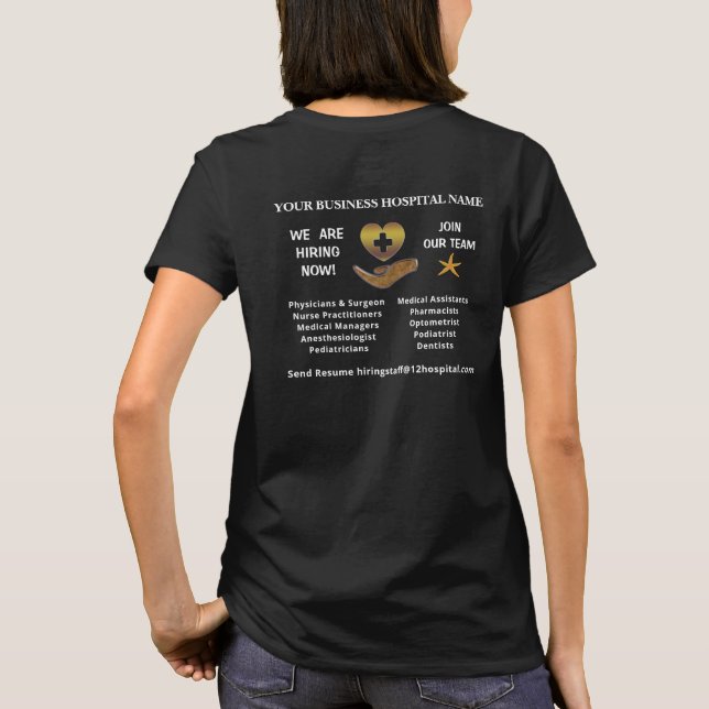 T-shirt Aidez l'embauche Recherchée Rejoignez notre équipe (Dos)