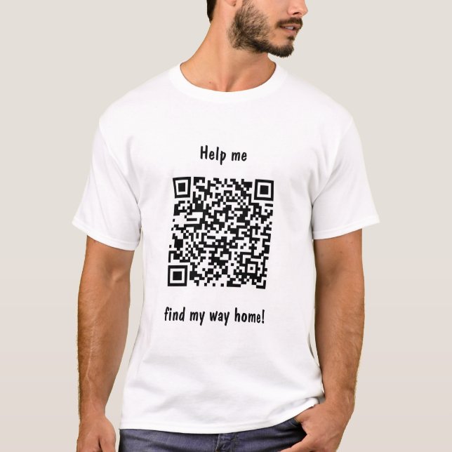 T-shirt Aidez-moi à trouver mon chemin Accueil Code QR (Devant)