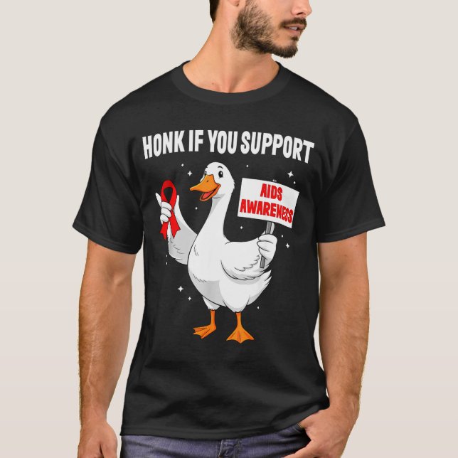 T-shirt Aids_hiv Awareness Funny Goose World Aids Day Red  (Devant)