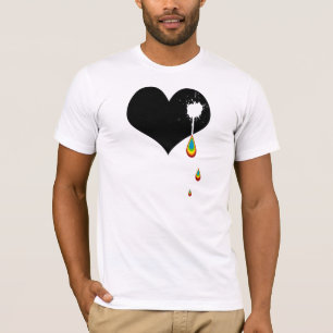 T-shirt aïe. coeur d'arc-en-ciel