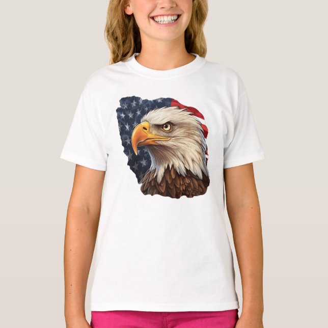 T-shirt Aigle à drapeau américain (Devant)