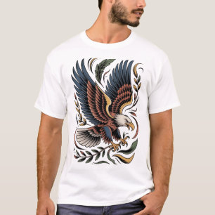 T-shirt Aigle à tête blanche Art néo-traditionnel Vintage 