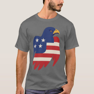 T-shirt Aigle américain dans la conception de drapeau vint