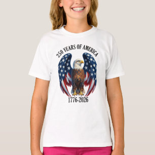 T-shirt Aigle Américain Patriotique 250 Ans 1776-2026