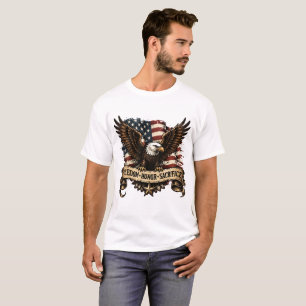 T-Shirt aigle américain patriotique - Liberté Honn