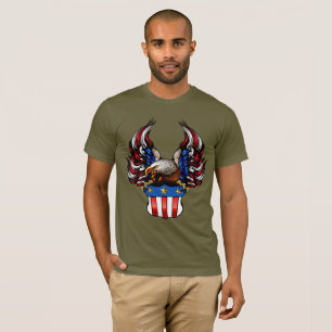 T-shirt Aigle américain, Rouge Blanc & Bleu, Patriote,