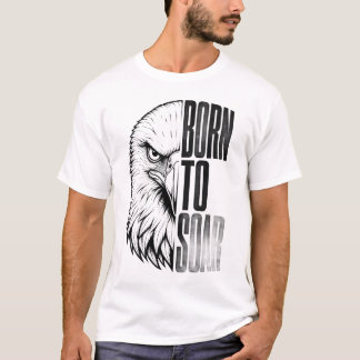 T-shirt Aigle Art | Né Pour S'Envole | Inspirant Vintage B