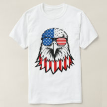 Aigle avec lunettes de soleil à drapeau américain
