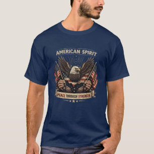 T-shirt Aigle de l'Esprit Américain Drapeau Patriotique US