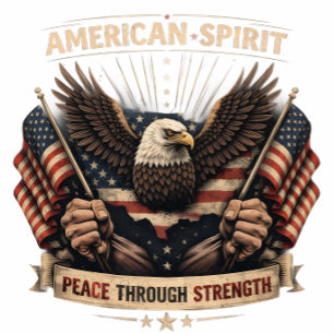 T-shirt Aigle de l'Esprit Américain Drapeau Patriotique US