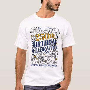 T-shirt Aigle des États-Unis Cloche Fêlée Feux d'Artifice