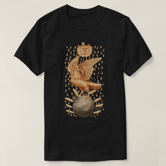 T-shirt Aigle d'or de Cryptogramme d'alchimie (Design devant)