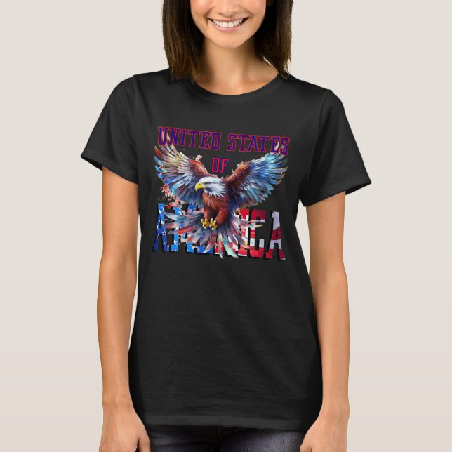 T-shirt Aigle en flamme Tee patriotique (Devant)