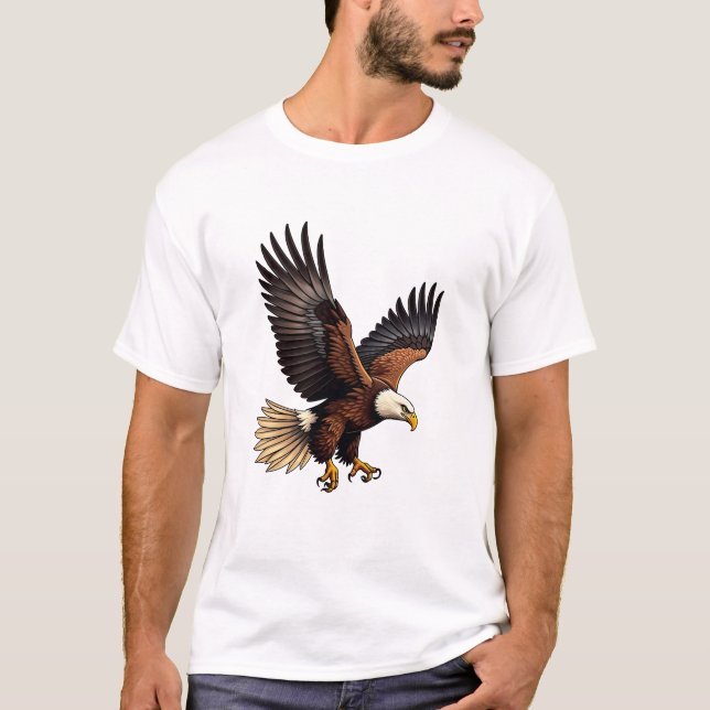 T-shirt Aigle en flammes dans le ciel (Devant)