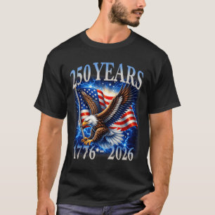 T-shirt Aigle et Drapeau 250 Ans 1776-2026 250e Anniversai