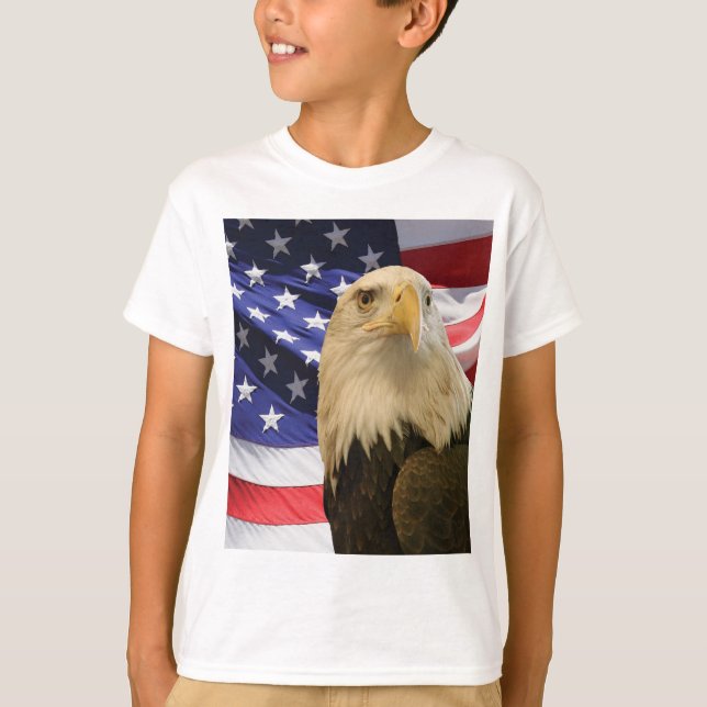T-shirt Aigle et drapeau américains (Devant)