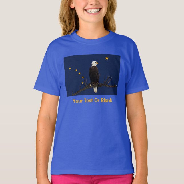 T-shirt Aigle Et Drapeau De L'Alaska (Devant)