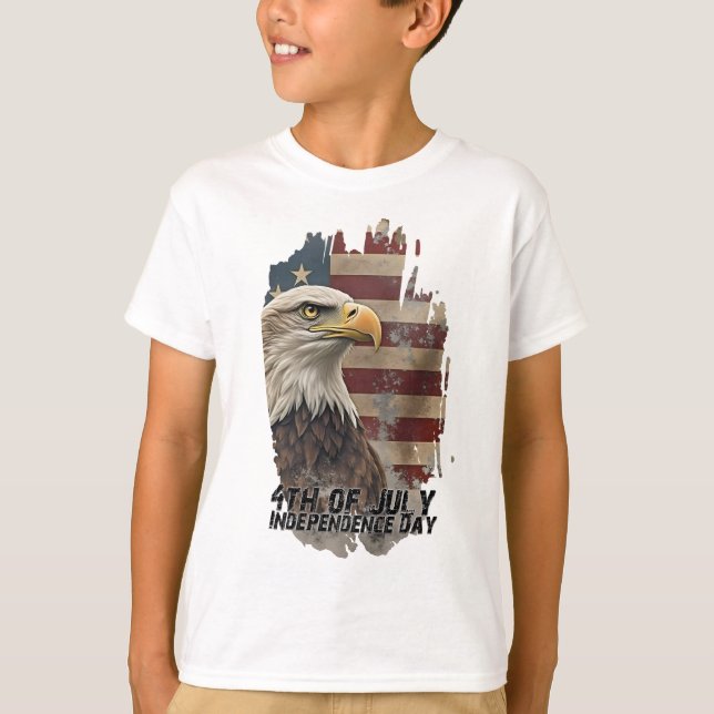 T-shirt Aigle et drapeau majestueux - Esprit de liberté (Devant)