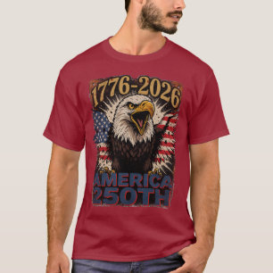 T-shirt Aigle et œuvre d'art du drapeau américain
