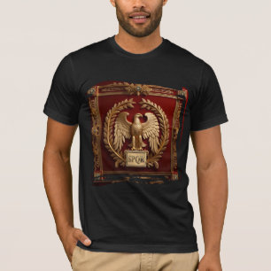 T-shirt Aigle impérial romain d'or sur le rouge no 4