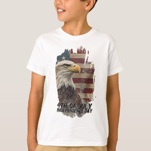 T-shirt Aigle majestueux et drapeau – Esprit de liberté