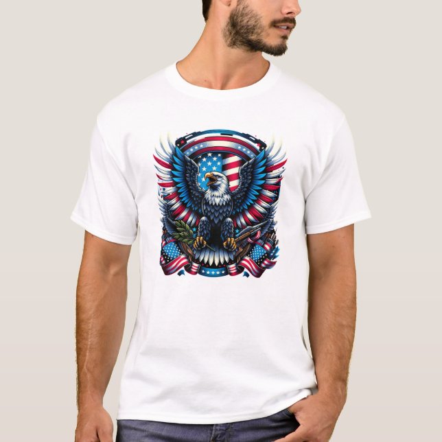 T-shirt Aigle patriotique 4 juillet (Devant)