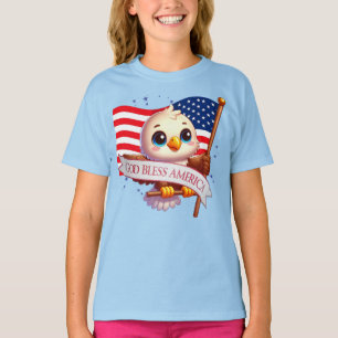 T-shirt Aigle patriotique DIEU BLESS AMERICA flag, États-U