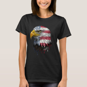 T-shirt Aigle Patriotique Drapeau Américain USA 4 Juillet 
