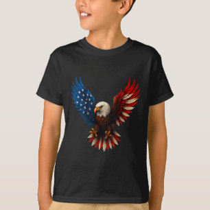 T-shirt Aigle Patriotique Eagle, Drapeau Américain 4e Ju