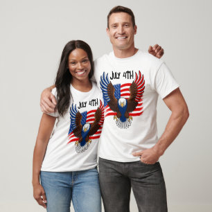 T-shirt Aigle patriotique et drapeau américain du 4 juille