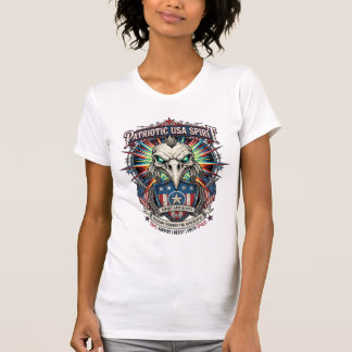 T-shirt Aigle Patriotique Fin des Temps Crâne Zombie Apoca